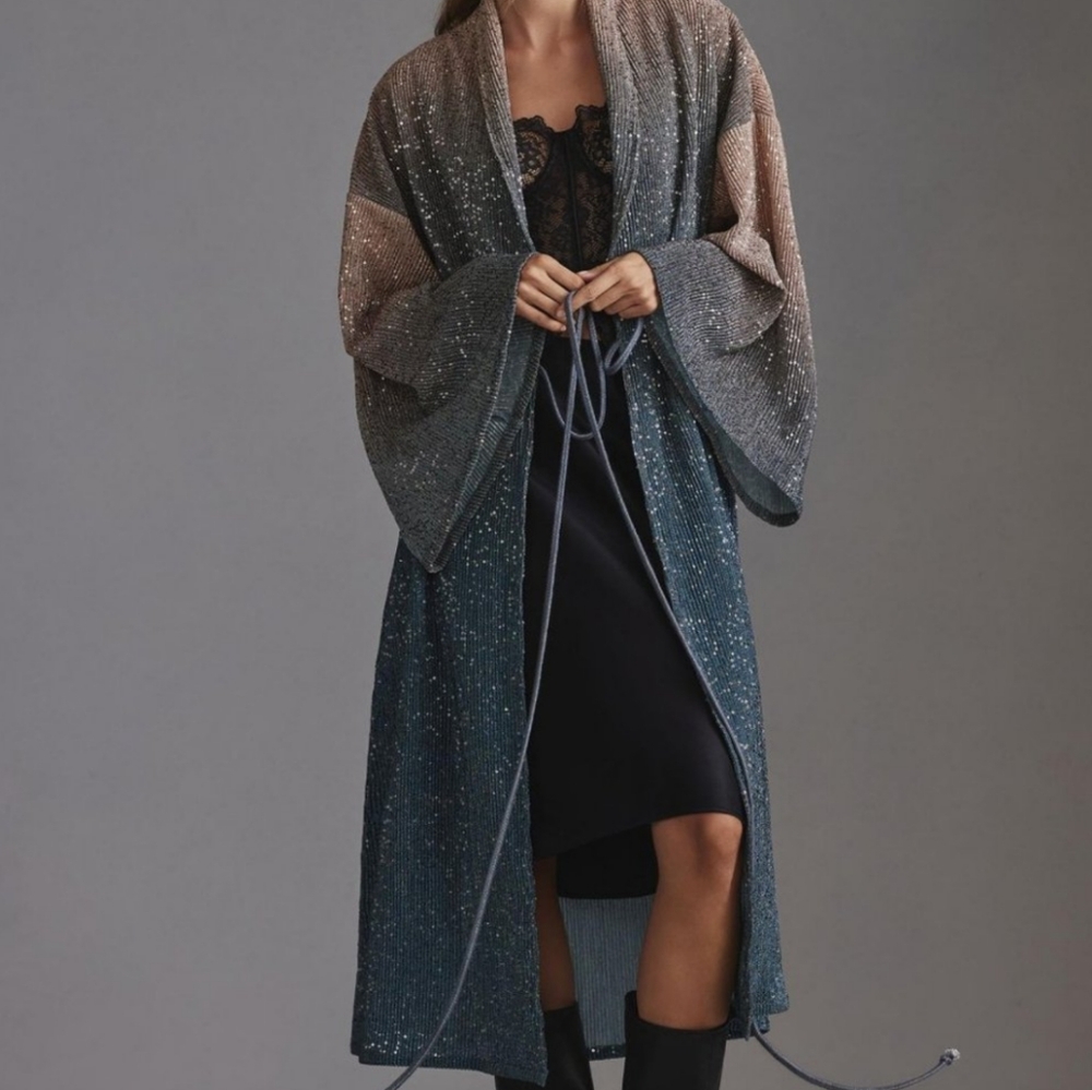 Anthropologie Ombre Shine Duster Kimono